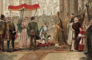 De abjuratie van Hendrik IV Koning van Frankrijk in Saint Denis op 25 juli