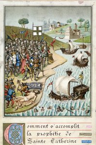 De vervulling van de profetie van Sint-Catharina - Gravure uit de 19e eeuw door Unknown artist