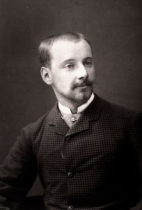 De kunstenaar Albert Maignan gefotografeerd ter gelegenheid van de Salon van Parijs in 1881