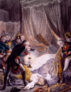 De moord op Paul I Petrovich (1754-1801), Russische tsaar in zijn kamer in het Sint-Michielspaleis door Unknown artist
