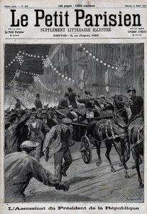 De moord op de president van de republiek Sadi Carnot (1837-1894) door de Italiaanse anarchist Sante Caserio op 24 juni door Unknown artist