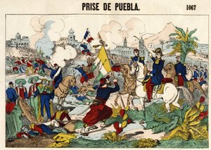 De inname van Puebla op 17 mei door Unknown artist