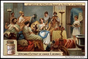 De eeuw van Pericles (495-429 v.Chr.): banket van Pericles en Aspasie (470-400 v.Chr.) door Unknown artist