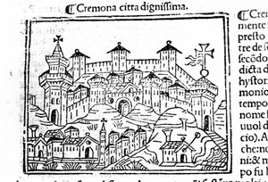 De stad Cremona na Jacopo Foresti door Unknown artist