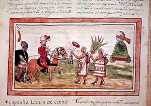 De verovering van Mexico door de Spaanse conquistador Hernando Cortes (Hernan of Fernando Cortes of Cortez)