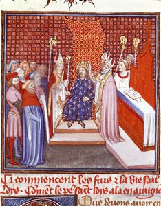 De kroning van Sint Lodewijk in 1226 door Unknown artist
