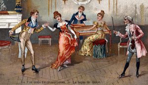 De dansles aan het einde van de 18e eeuw door Unknown artist