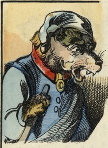 De hond Medor. Illustratie van het sprookje "Bon medor en Kleine Chevrette". In "Verhalen uit het huis voor de kleintjes". Anonieme gravure uit de 19e eeuw. door Unknown artist