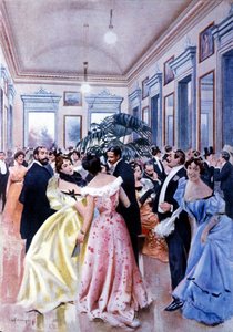 De foyer van het theater van La Scala (Teatro alla Scala) in Milaan. 1890 door Unknown artist