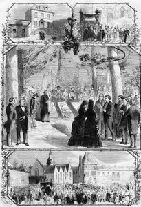 De begrafenis van Alexandre Dumas père (1802-1870) in Villers-Cotterêts. Gravure in "L