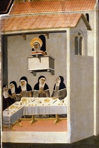 De goede zusters eten vis. 13e eeuw