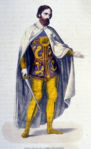 De grootmeester van de Teutoonse Orde, een ridderorde gesticht in 1128 en verdwenen in de 16e eeuw na secularisatie. Gravure uit de 19e eeuw