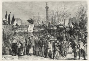 De hammarkt op Boulevard Bourdon in Parijs (Place de la Bastille) - 1868