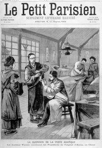 De genezing van de Aziatische pest: Dr. Yersin vaccineert de pestdieren van het ziekenhuis van Amoy in China - in 