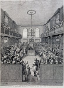 Het interieur van het Londense Lagerhuis in 1760 door Unknown artist