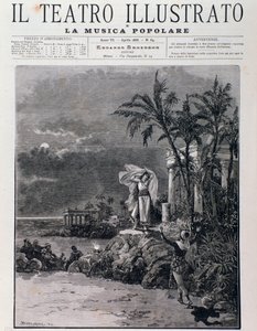 De laatste scène van De parelvissers, act I, opera door Georges Bizet door Unknown artist