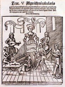 De vrije kunsten: Muziek (gravure) door Unknown artist
