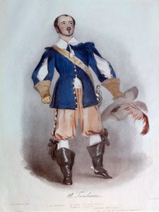 De lyrische zanger Antonio Tamburini (1800-1876) in de rol van Riccardo voor de opera 