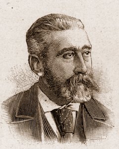 De leden van de Académie Française in 1895: portret van José Maria (José-Maria) de Heredia (1842-1905), Franse dichter. door Unknown artist