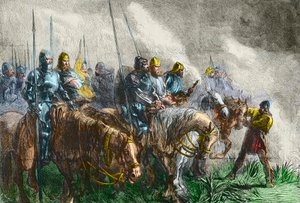 De ochtend van de slag bij Azincourt - 100-jarige oorlog: Slag bij Azincourt (Pas-de-Calais) op 25 oktober 1415 - Voor de Slag bij Azincourt door Unknown artist