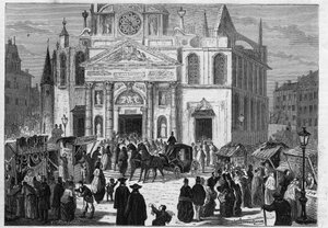 De noveen van Sainte Genevieve in de kerk van Saint Etienne du Mont (Saint-Etienne-du-Mont) in Parijs door Unknown artist