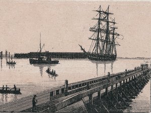 De haven van de stad Calais in 