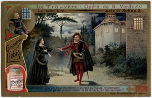 Het offer, act IV scène 2. Illustratie voor de opera 