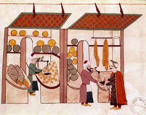 De winkel van de koopman van vier seizoenen, over de ondeugden van fruit en groenten (1828) door Unknown artist