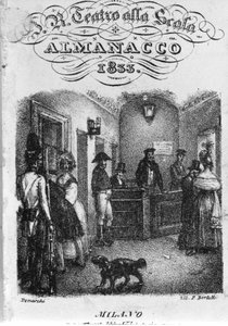 Het loket van het Teatro alla Scala, almanak van 1833