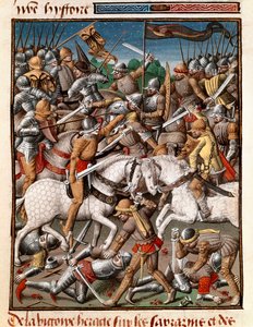 De overwinning van de Byzantijnse keizer Heraclius over de Saracenen. Miniatuur in 
