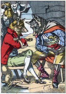 De wolf ontmoet de vos opnieuw (illustratie van het sprookje 
