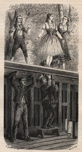 Theatertrucs - metamorfose - gravure van 1875 door Unknown artist