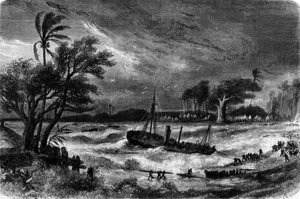 Getijdegolf in Rufisque (Senegal) in de 18e eeuw door Unknown artist