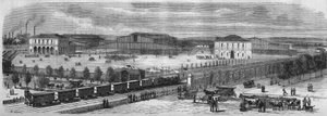 Transformaties van Parijs onder het Tweede Keizerrijk, Parijs Haussmann: De nieuwe mars naar het vee van de Villette. door Unknown artist