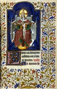 Drie-eenheid. Miniatuur, begin 15e eeuw. Bibl. Trivulziana, Milaan. door Unknown artist