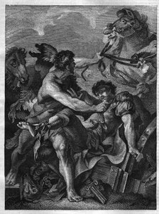 Twaalf werken van Hercules: Diomede gedood door Hercules en opgegeten door zijn eigen paarden