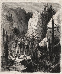 Tiroolse patriot Andreas Hofer (1767-1810) wordt gearresteerd (gravure uit 1879 in 