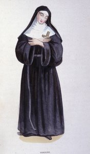 Ursuline. Gravure uit een album over religieuze orden, Parijs