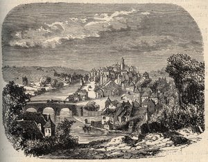 Uzerche - Corrèze - Frankrijk - gravure in 