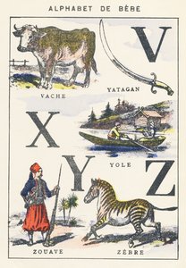 V X Y Z: koe, jol, zouaaf, zebra door Unknown artist