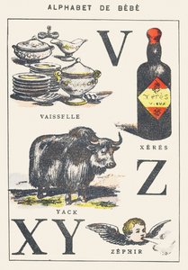 V X Y Z: schotels, xeres, jak, zefier door Unknown artist