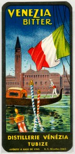 Venezia bitter alcohol advertentie (Chromolithografie eind 19e eeuw) door Unknown artist