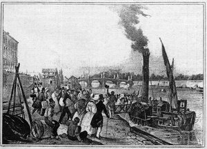 Victor Jean Adam - De reis van Saint Cloud per stoomboot door Unknown artist