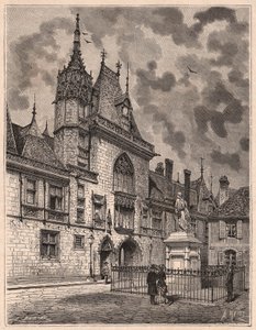 Uitzicht vanaf de straat van Palais Jacques Coeur in Bourges, Frankrijk door Unknown