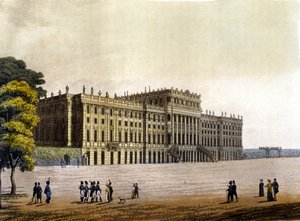 Zicht op Schloss Schönbrunn, voormalige residentie van de Oostenrijkse keizerlijke familie, Wenen, Oostenrijk, gravure rond 1830 door Unknown artist