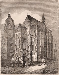 Uitzicht op de kathedraal van Aken, Noordrijn-Westfalen, Duitsland