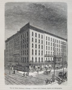 Uitzicht op het Sherman Hotel in Chicago - in 
