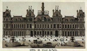 Uitzicht op het stadhuis van Parijs en het plein door Unknown artist
