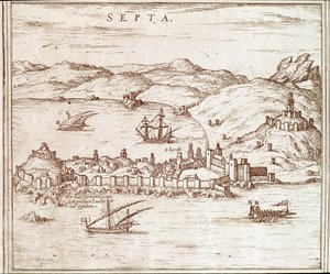 Uitzicht op de stad Ceuta door Unknown artist