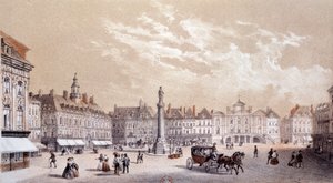 Uitzicht op het grote plein van de stad Lille door Unknown artist
